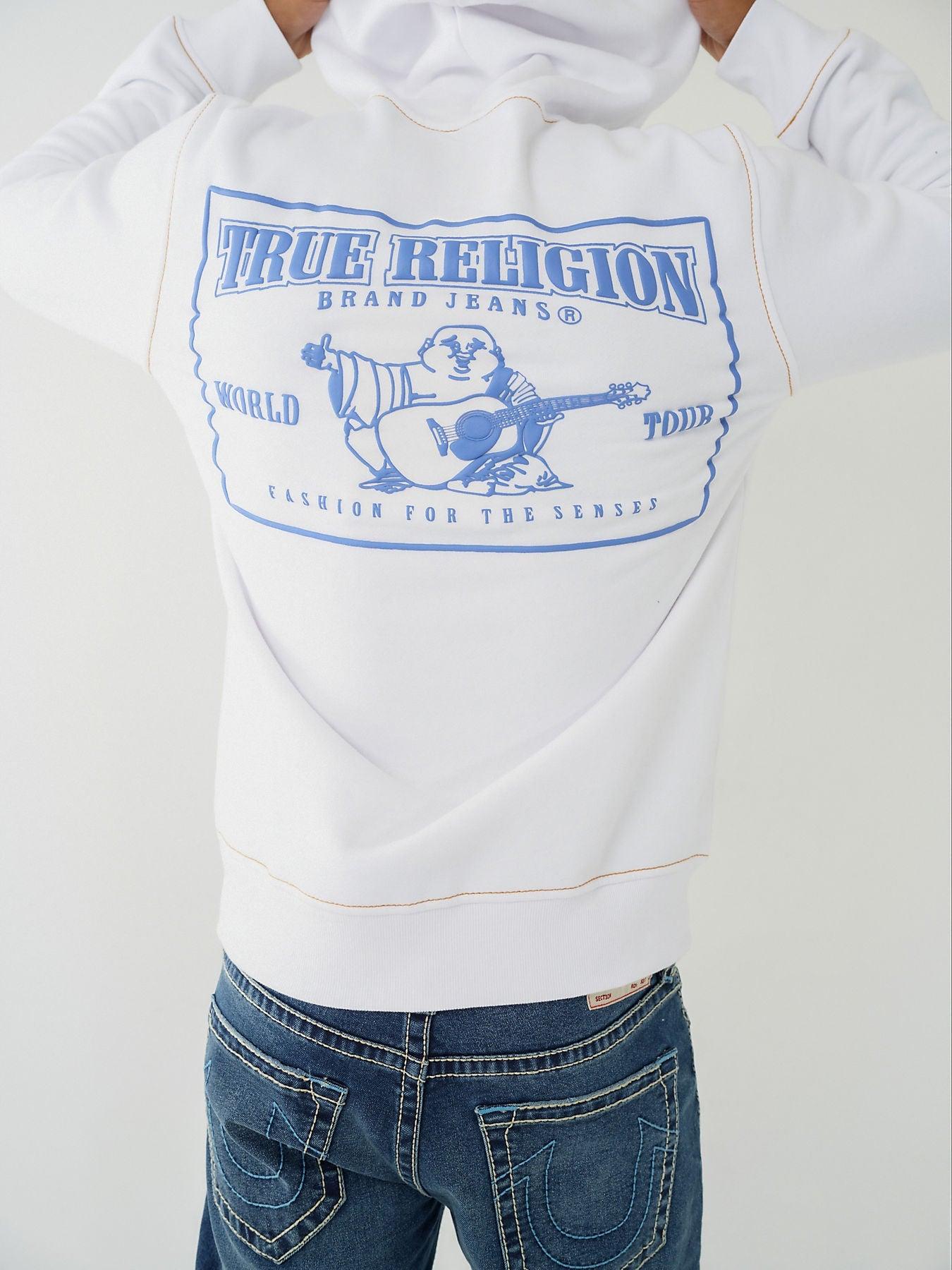 True religion white zip up hoodie sale