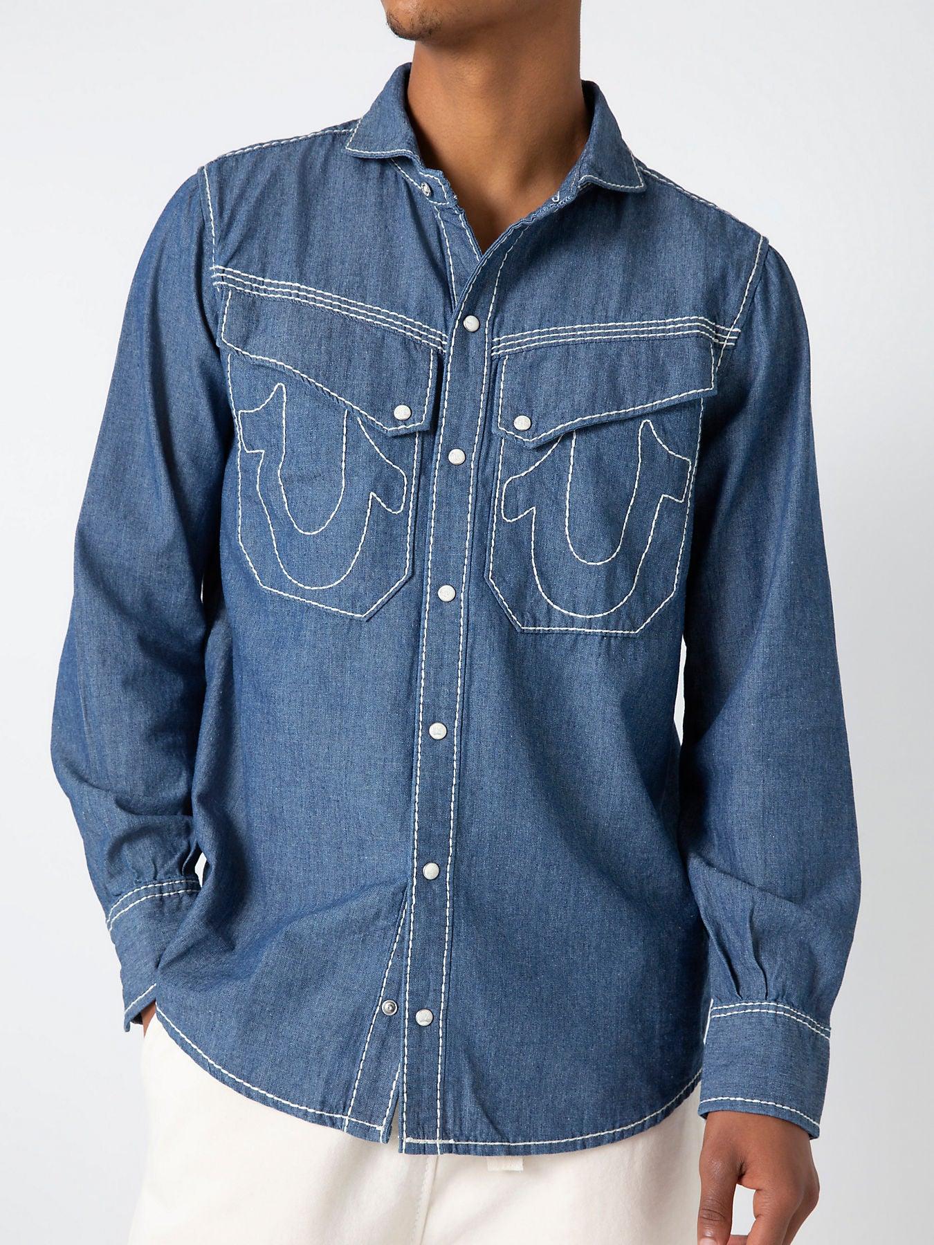 CHAMBRAY WESTERN SHIRT SAxTR - TRUE RELIGION MEXICO
