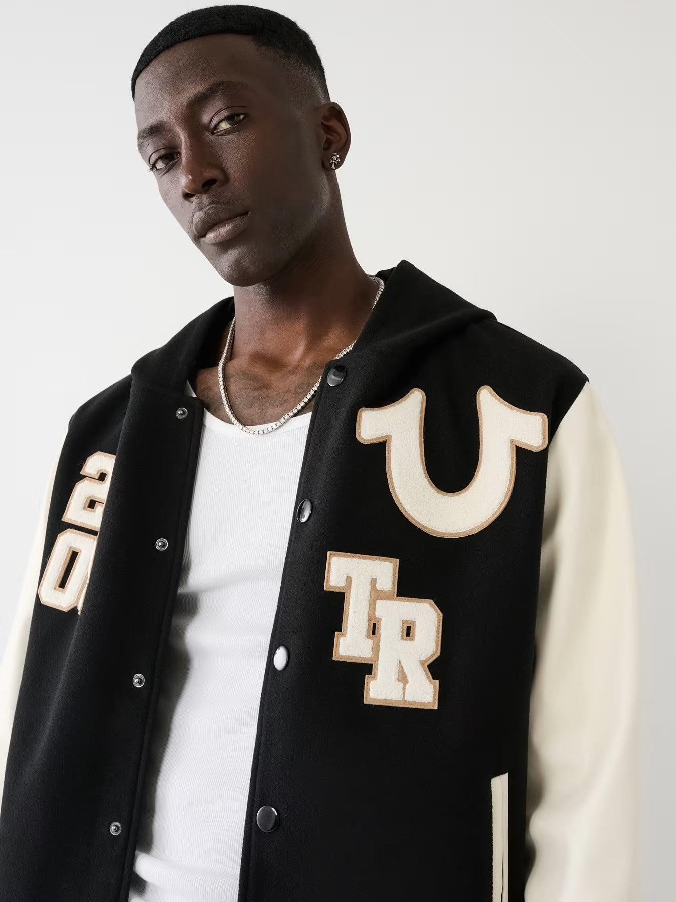 HOODED VARSITY JACKET - TRUE RELIGION MEXICO