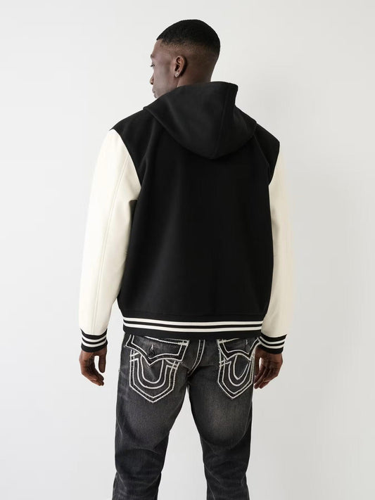 HOODED VARSITY JACKET - TRUE RELIGION MEXICO