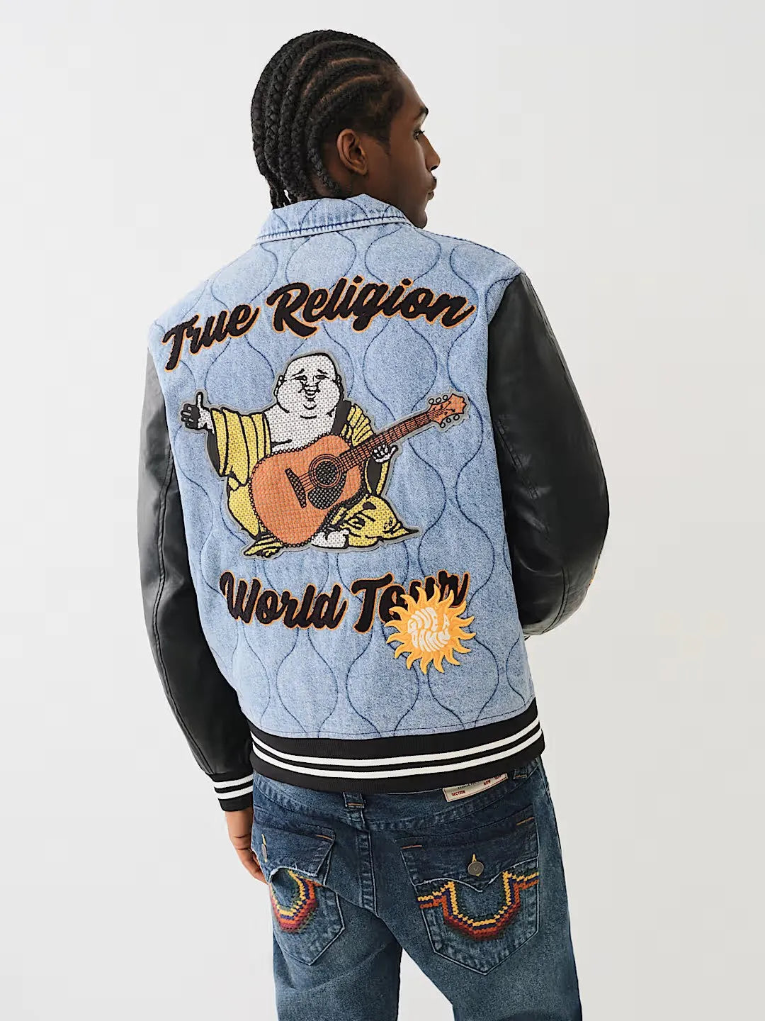 QUILTED DENIM VARSITY JACKET - TRUE RELIGION MEXICO