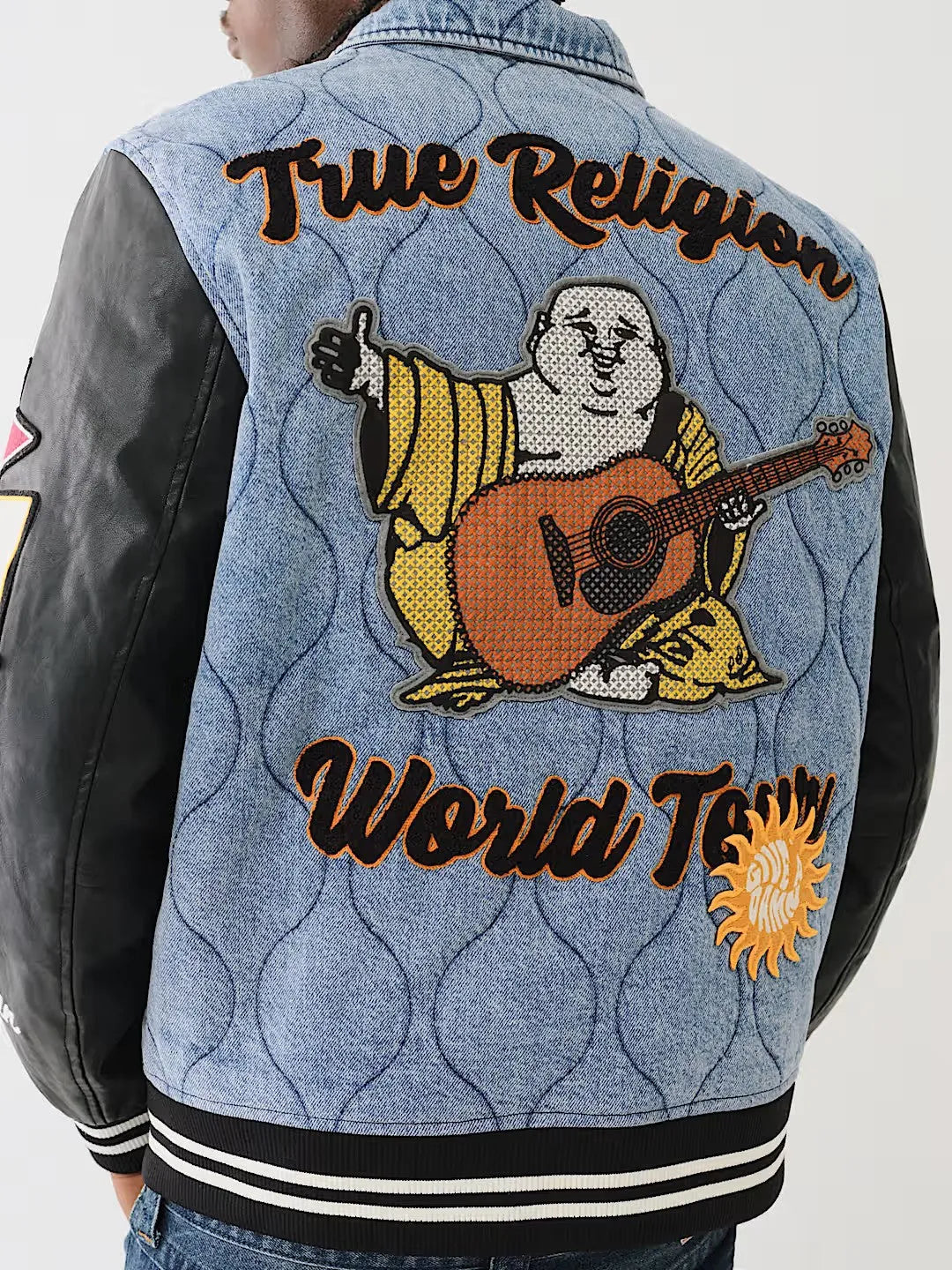 QUILTED DENIM VARSITY JACKET - TRUE RELIGION MEXICO