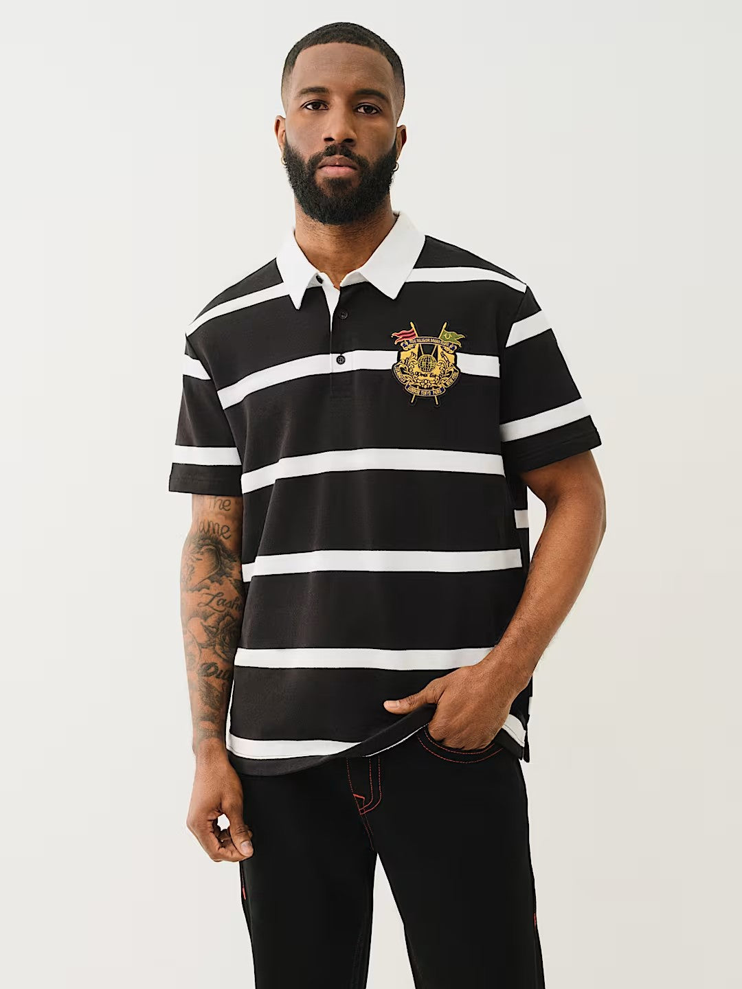 SS STRIPED CREST POLO