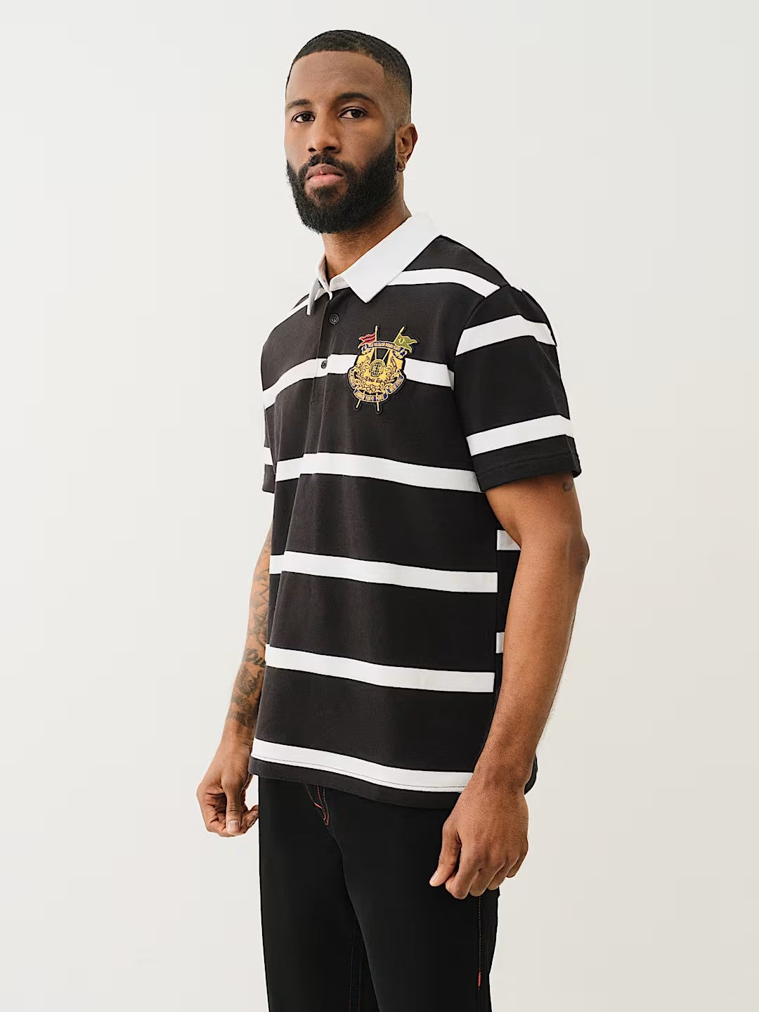 SS STRIPED CREST POLO