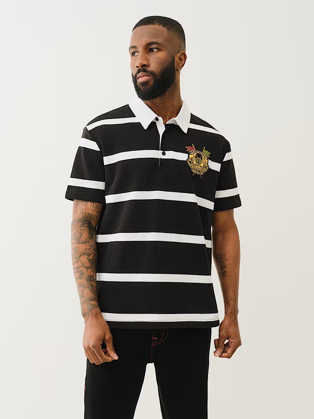SS STRIPED CREST POLO