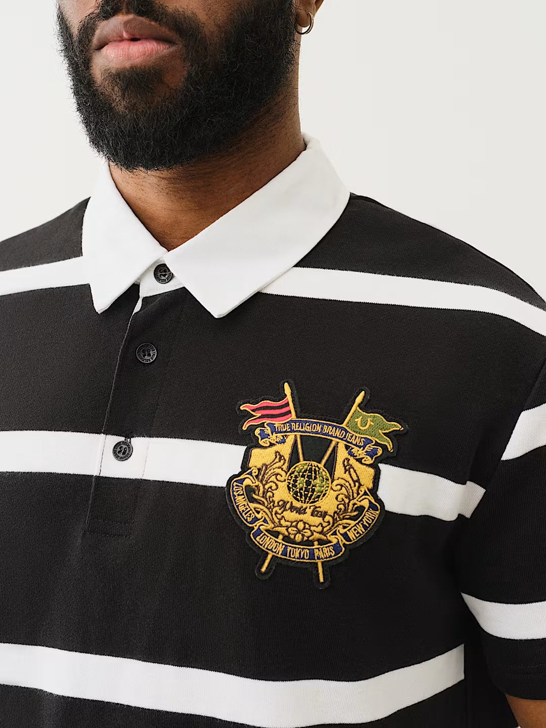 SS STRIPED CREST POLO