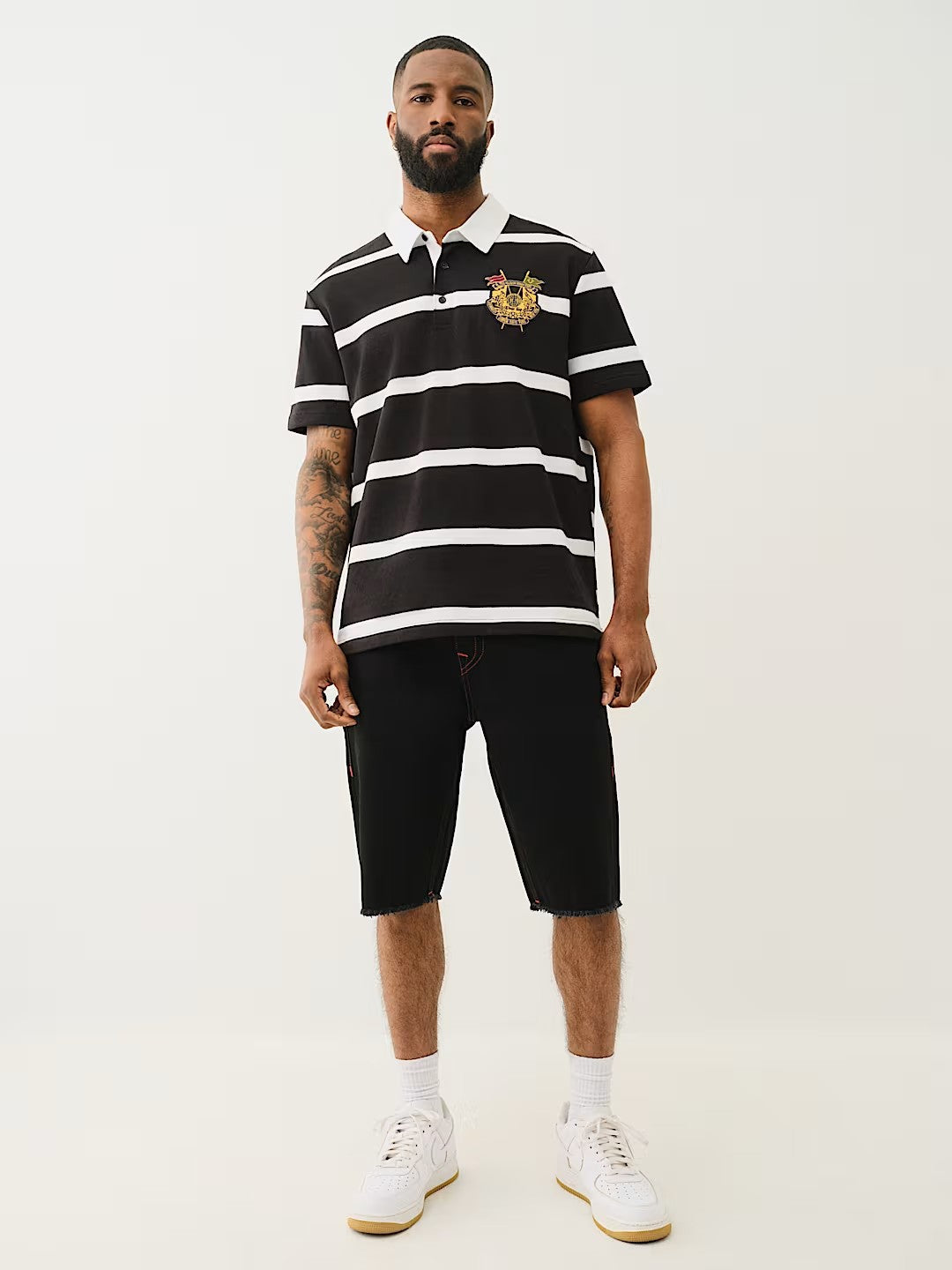 SS STRIPED CREST POLO