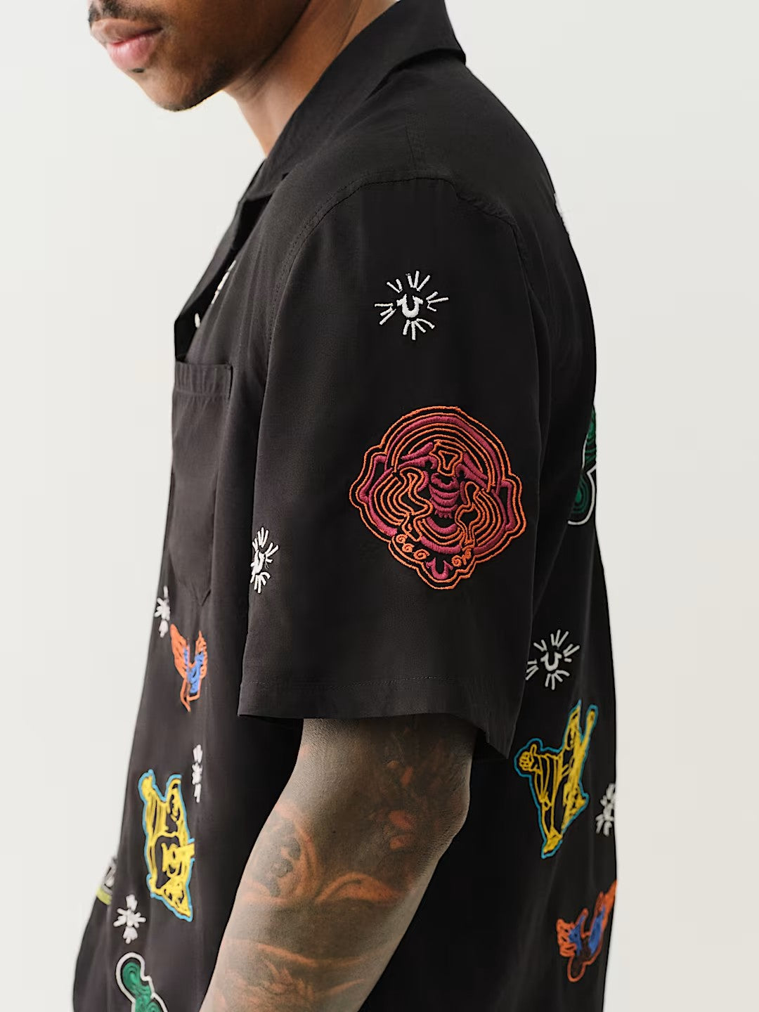 SS CAMP SHIRT ALLOVER EMBRO