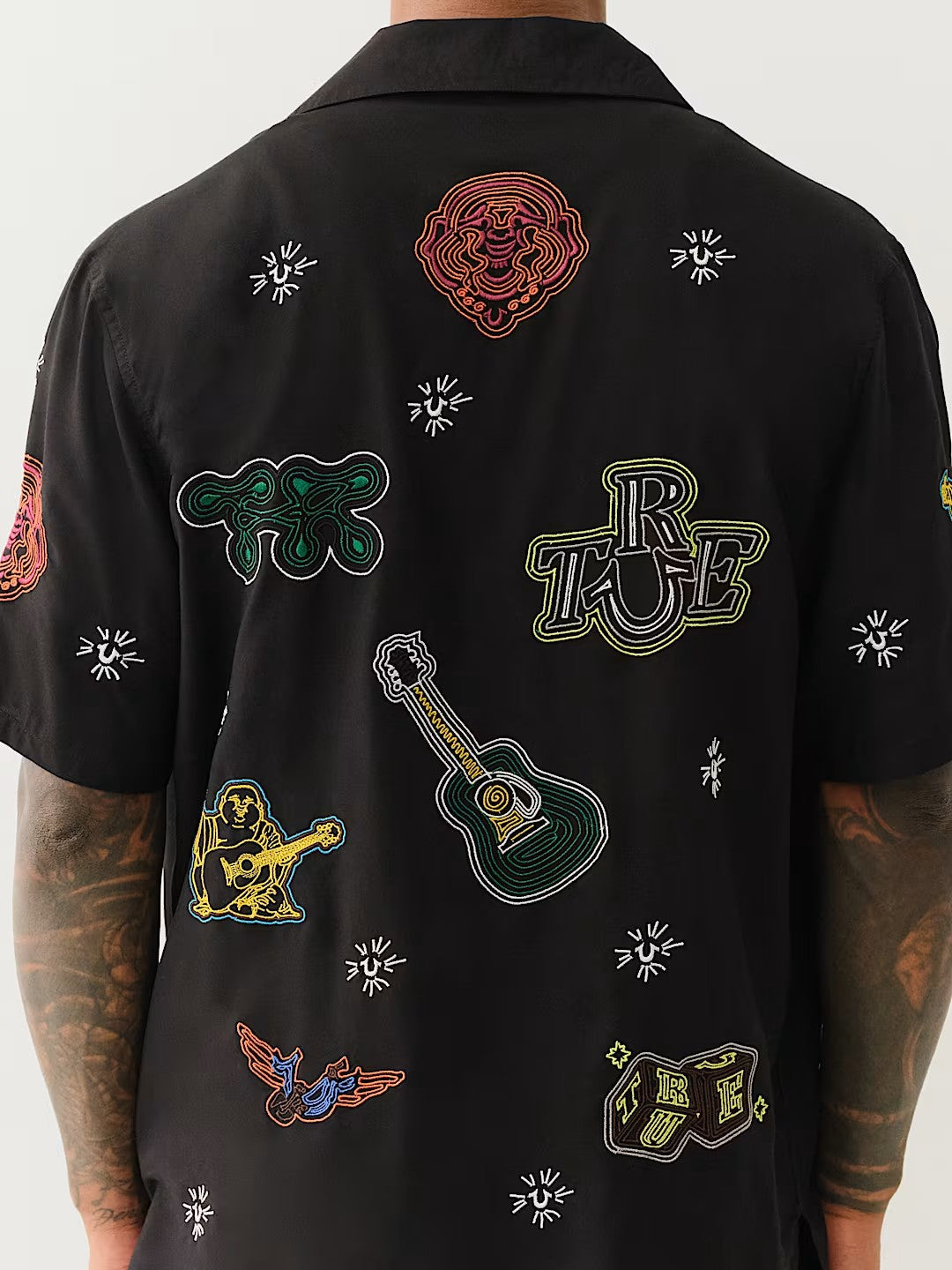 SS CAMP SHIRT ALLOVER EMBRO