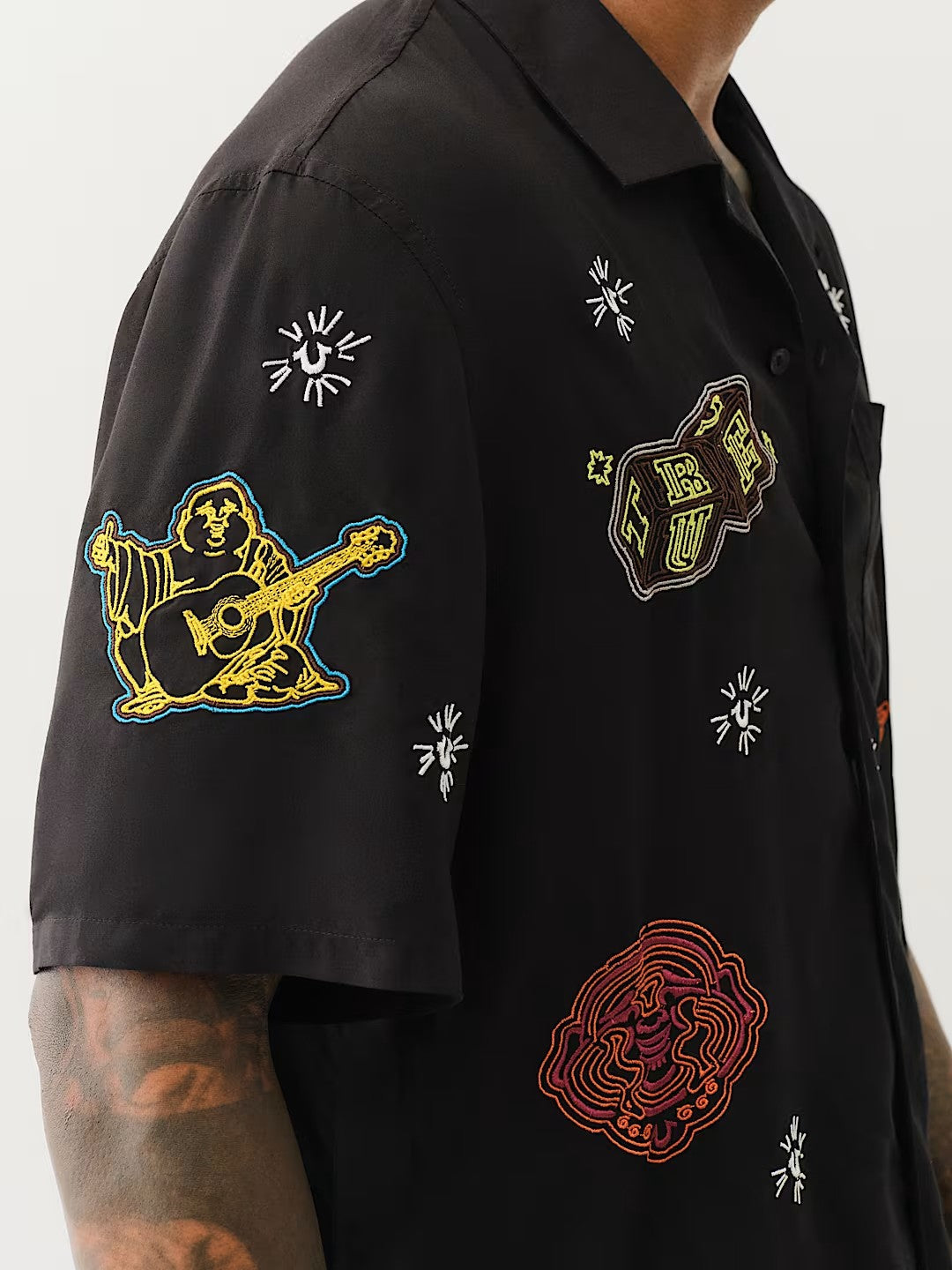 SS CAMP SHIRT ALLOVER EMBRO