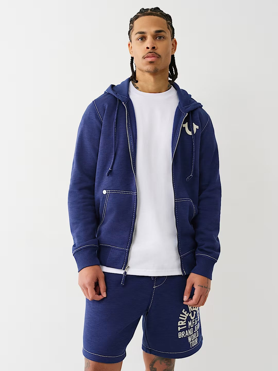 BIG T SLUB ZIP UP HOODIE