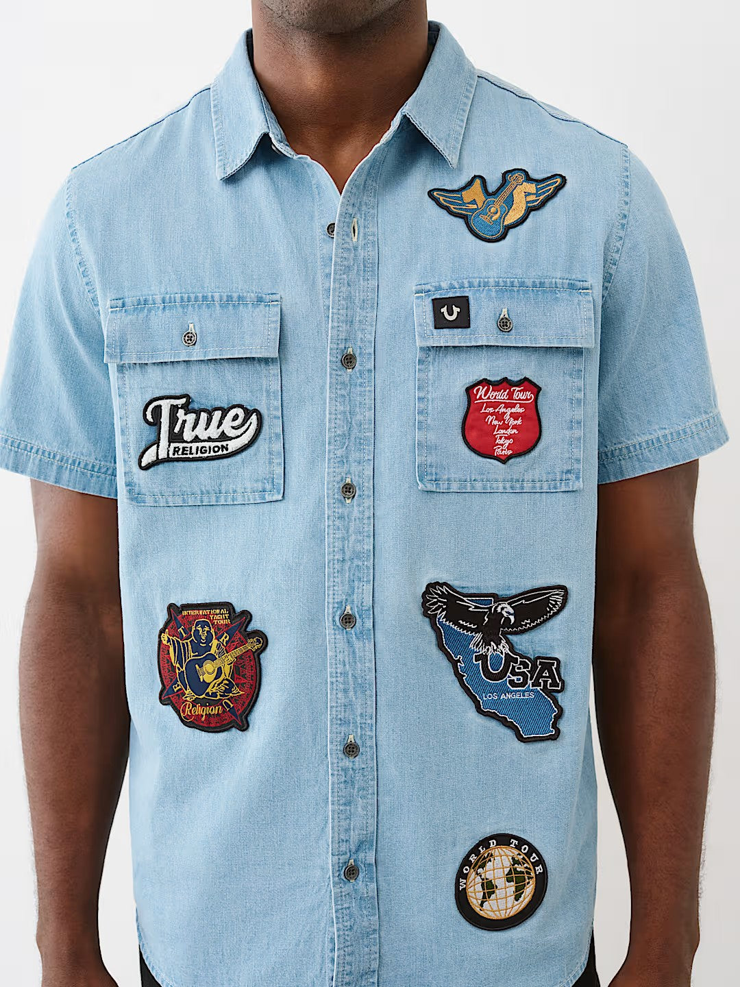 CHAMBRAY SS WRKWR SHRT W PATCH