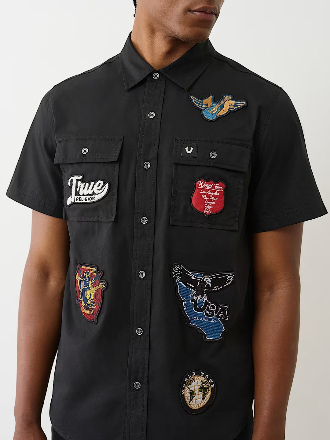 CTN SS WRKWR SHRT W PATCHES