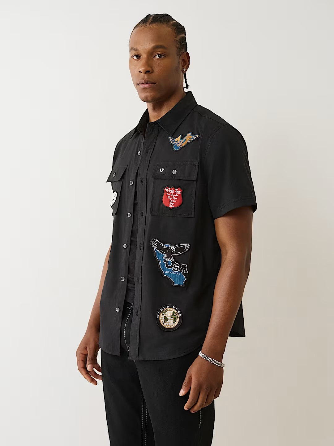 CTN SS WRKWR SHRT W PATCHES