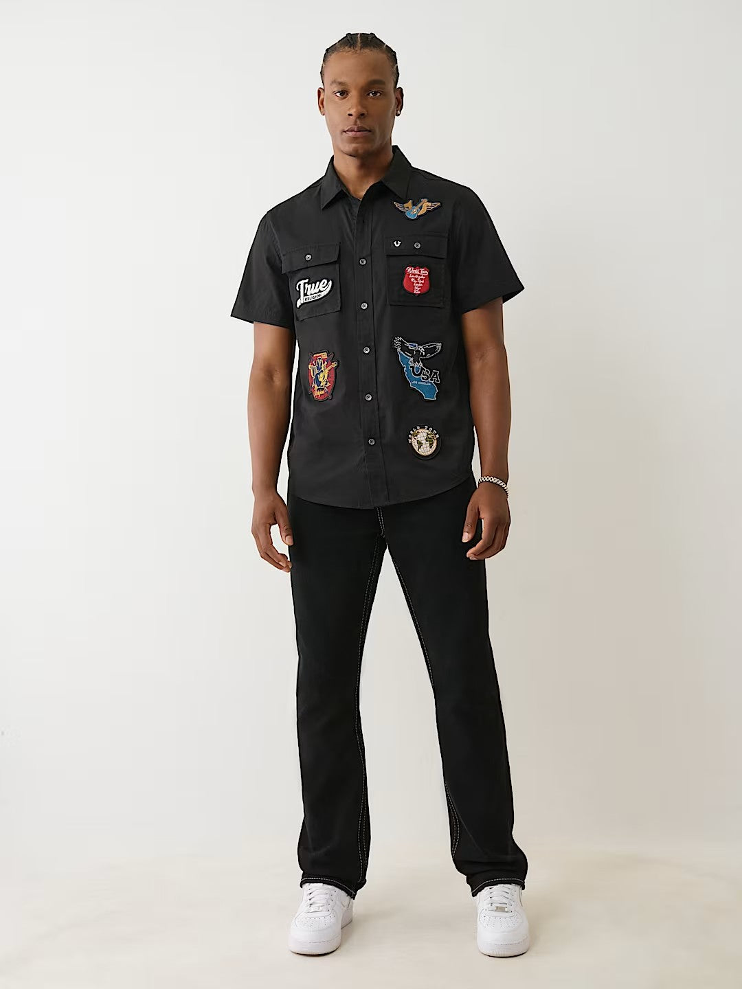 CTN SS WRKWR SHRT W PATCHES