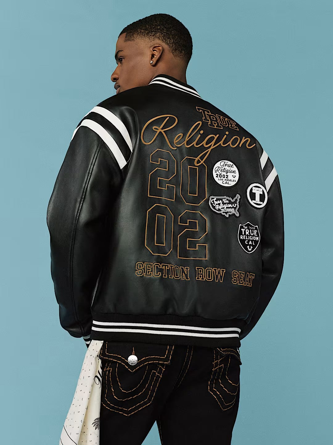 RETRO PU VARSITY JACKET