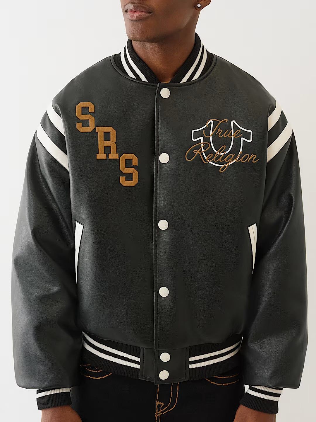 RETRO PU VARSITY JACKET