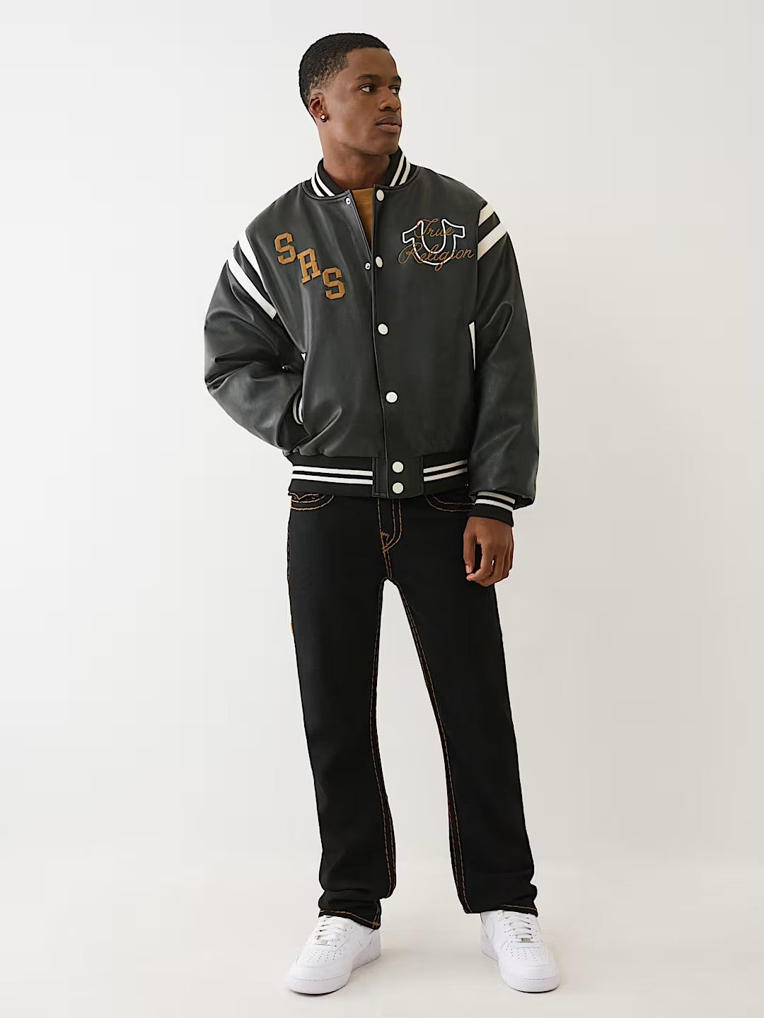 RETRO PU VARSITY JACKET