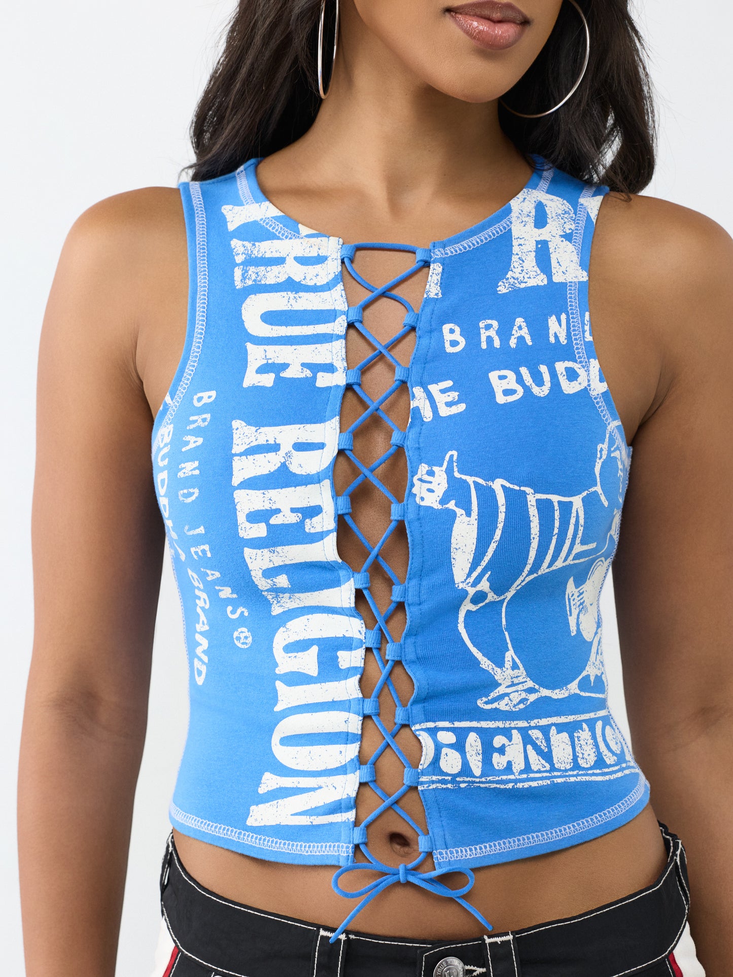 PRINTED BUDDHA SPLIT TOP