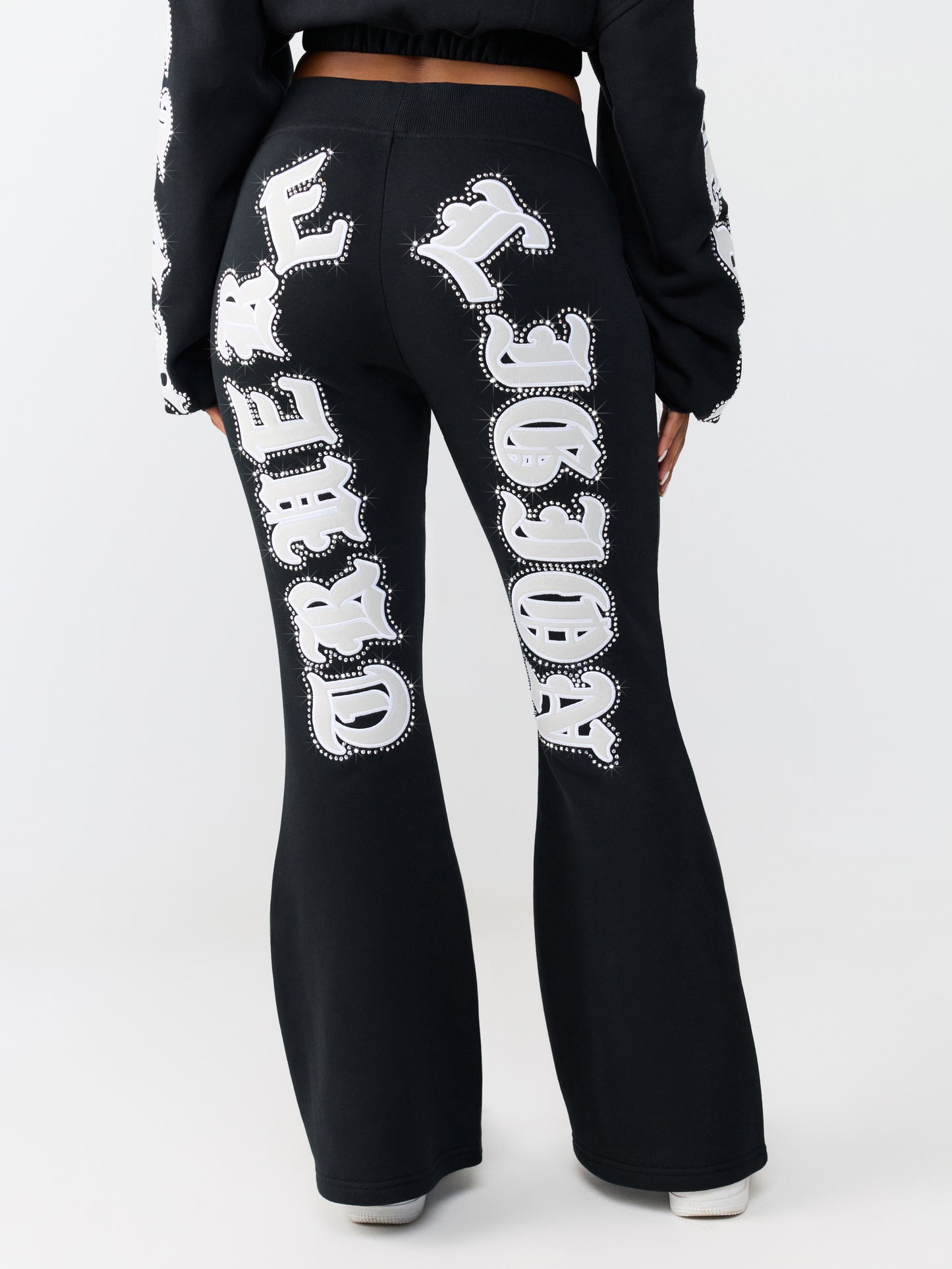 CRYSTAL BRANDED FLARE PANTS