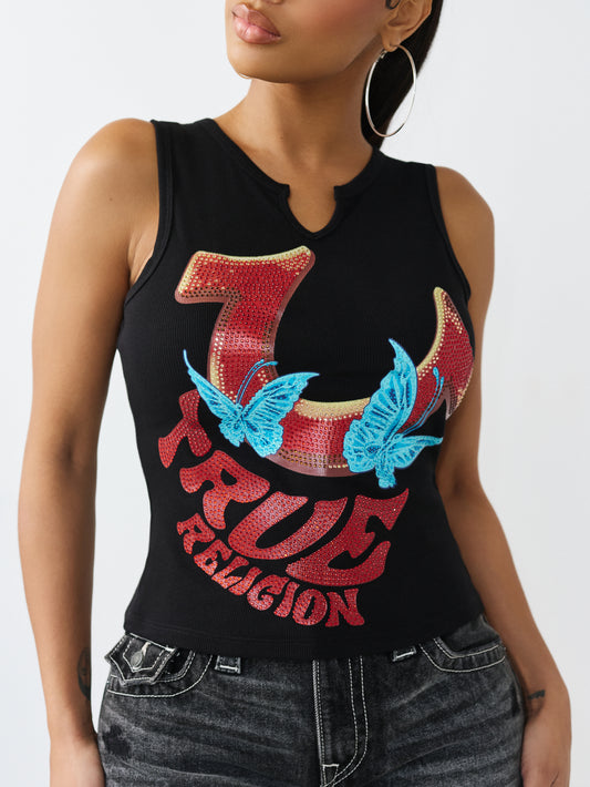 CR BRANDED V NOTCH RACER TANK