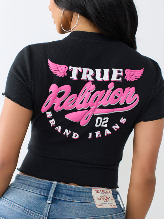 TR WING LETTUCE RIB BABY TEE