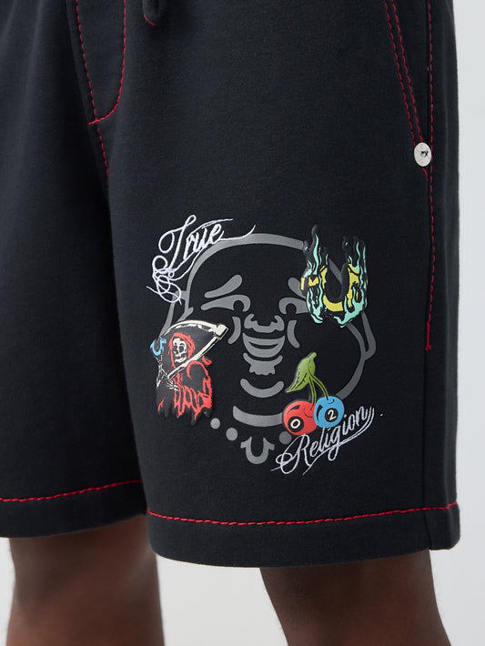 BUDDHA FACE BIG T FLEECE SHORT