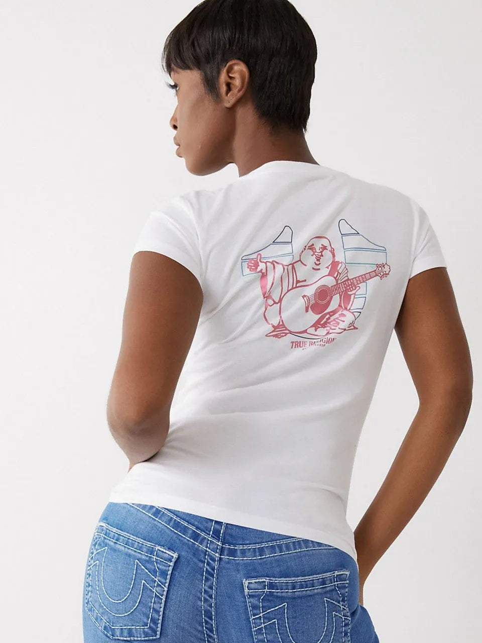 POP BUDDHA SLIM V NECK TEE - TRUE RELIGION MEXICO