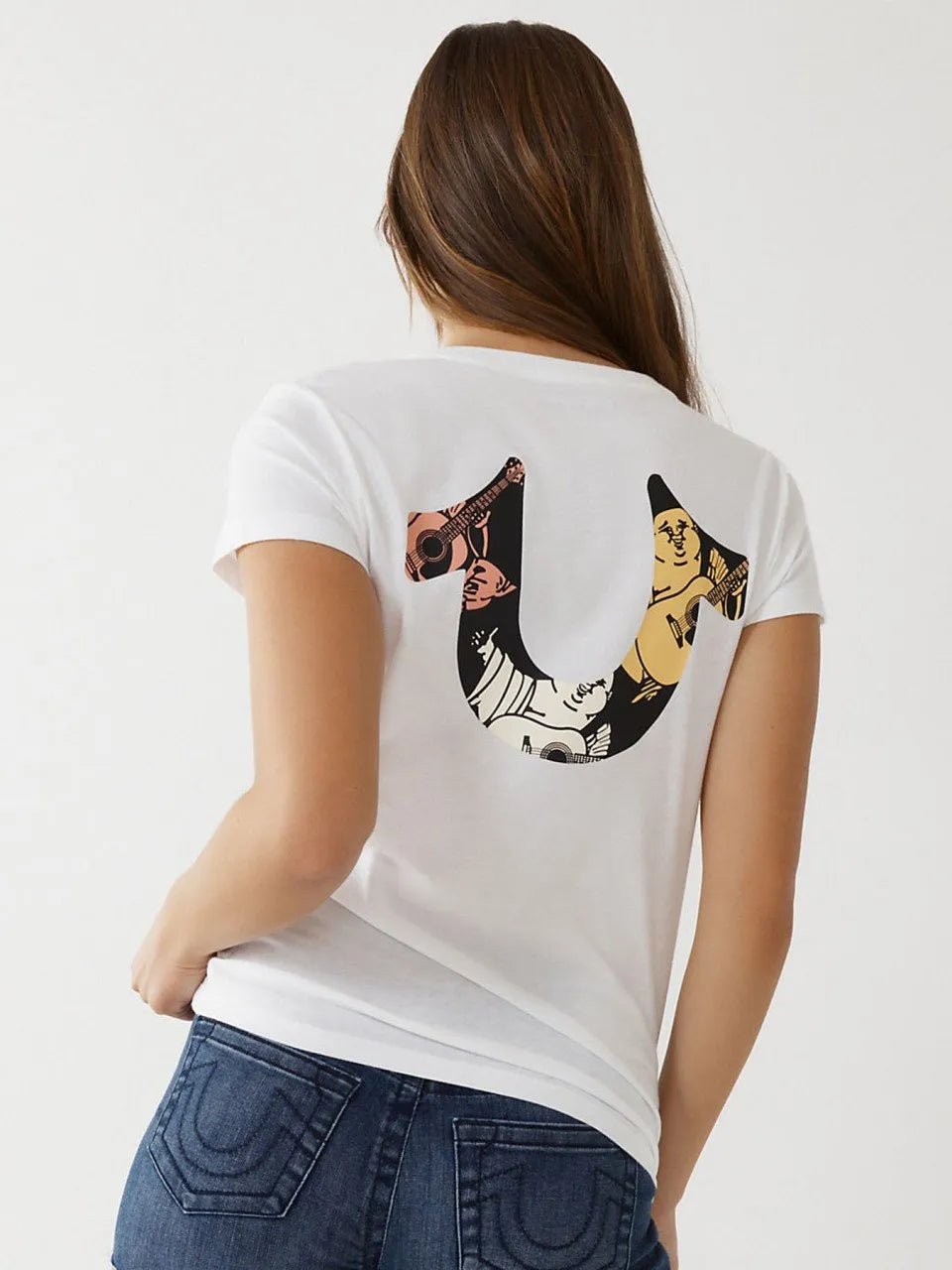 MULTI BUDDHA SLIM V NECK TEE - TRUE RELIGION MEXICO