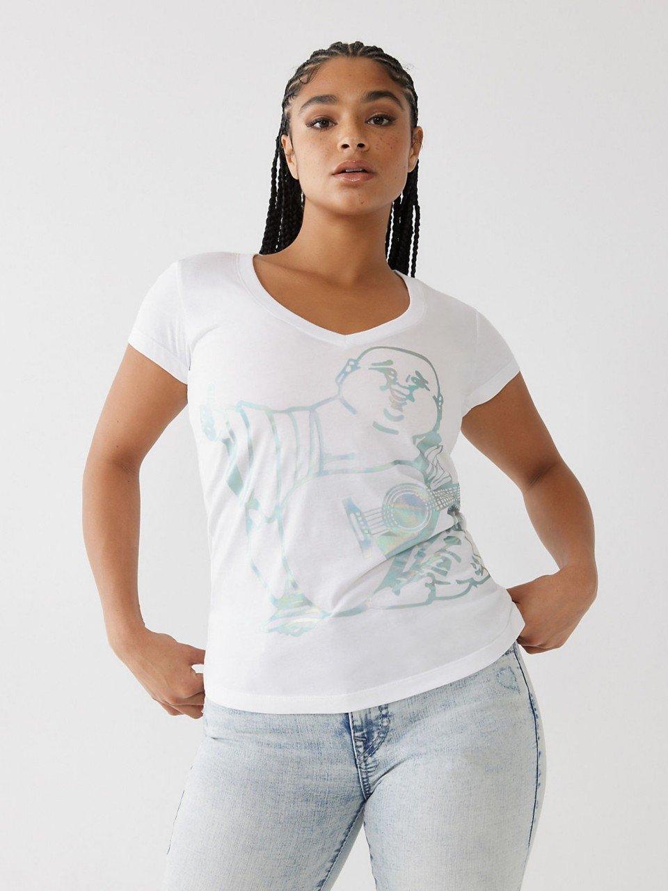 IRRIDESCENT FOIL BUDDHA TEE - TRUE RELIGION MEXICO