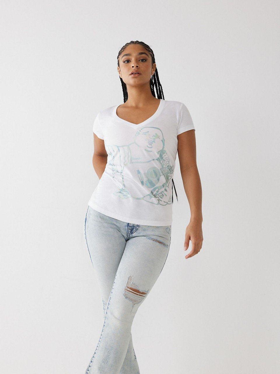 IRRIDESCENT FOIL BUDDHA TEE - TRUE RELIGION MEXICO