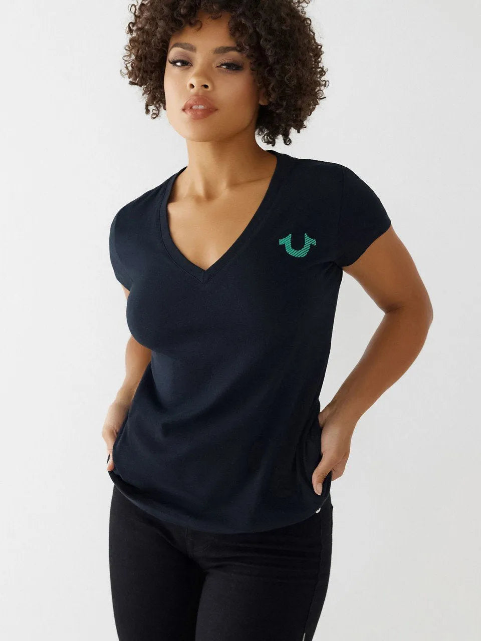 GRADIENT TR SLIM V NECK TEE - TRUE RELIGION MEXICO