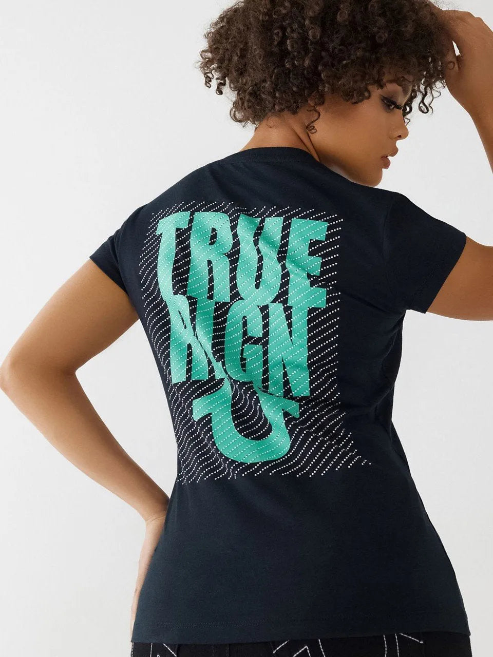 GRADIENT TR SLIM V NECK TEE - TRUE RELIGION MEXICO