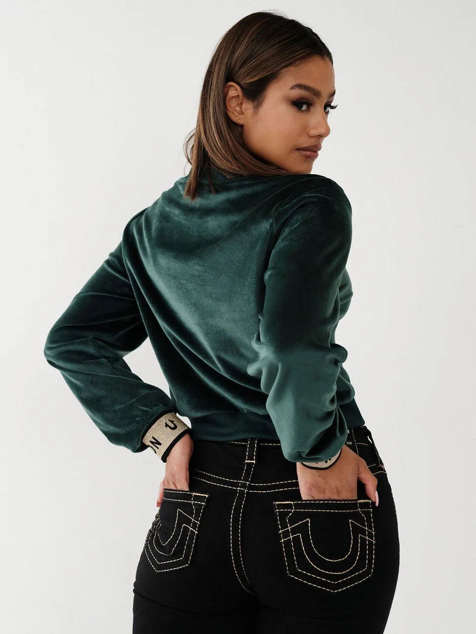 LUREX VELOUR SHRUNKEN SWEATSHI - TRUE RELIGION MEXICO