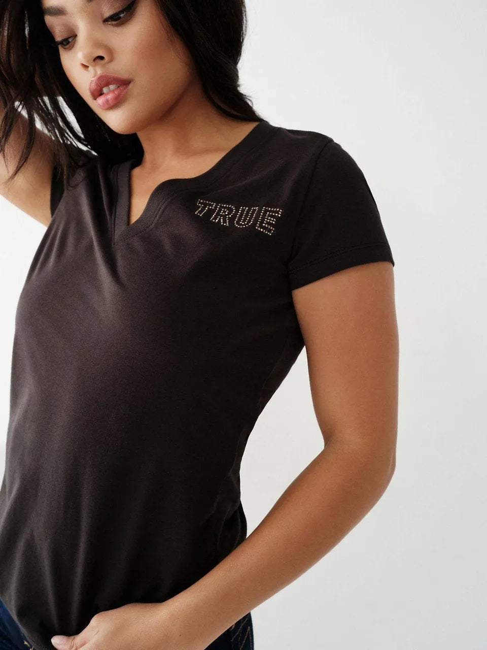 GLITTER STAMP V NECK TEE - TRUE RELIGION MEXICO