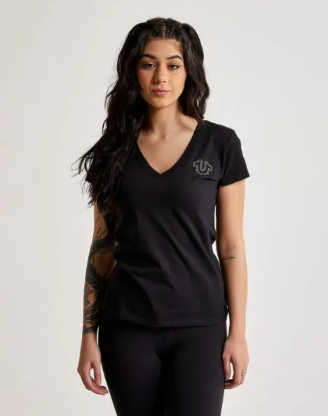 STACKED HS SLIM V NECK TEE - TRUE RELIGION MEXICO