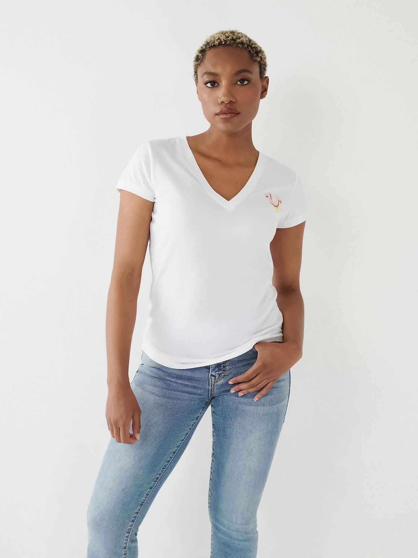 TRUE GRADIENT LOGO SLIM V NECK - TRUE RELIGION MEXICO