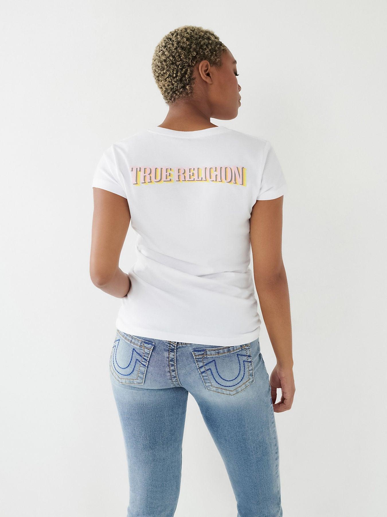 TRUE GRADIENT LOGO SLIM V NECK - TRUE RELIGION MEXICO