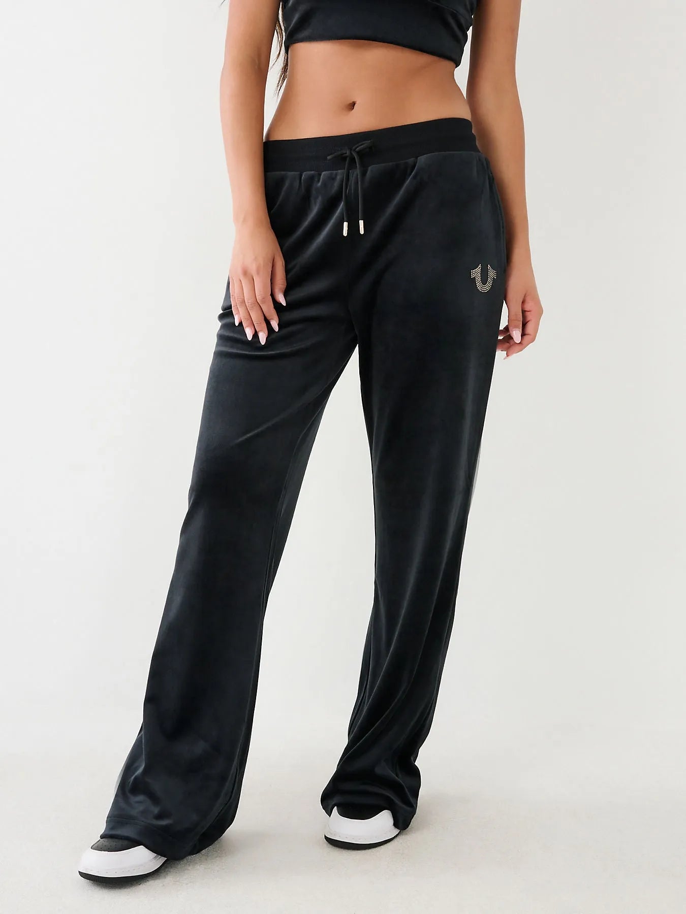VELOUR STRAIGHT LEG PANTS