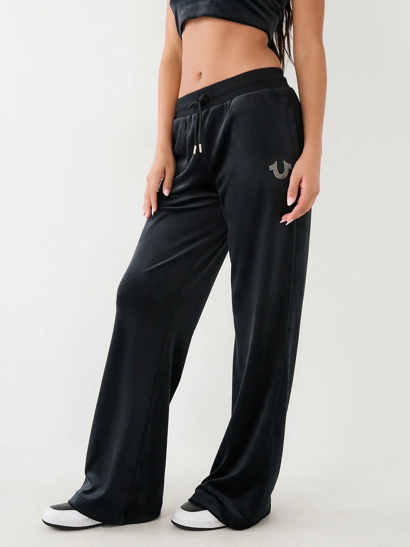 VELOUR STRAIGHT LEG PANTS