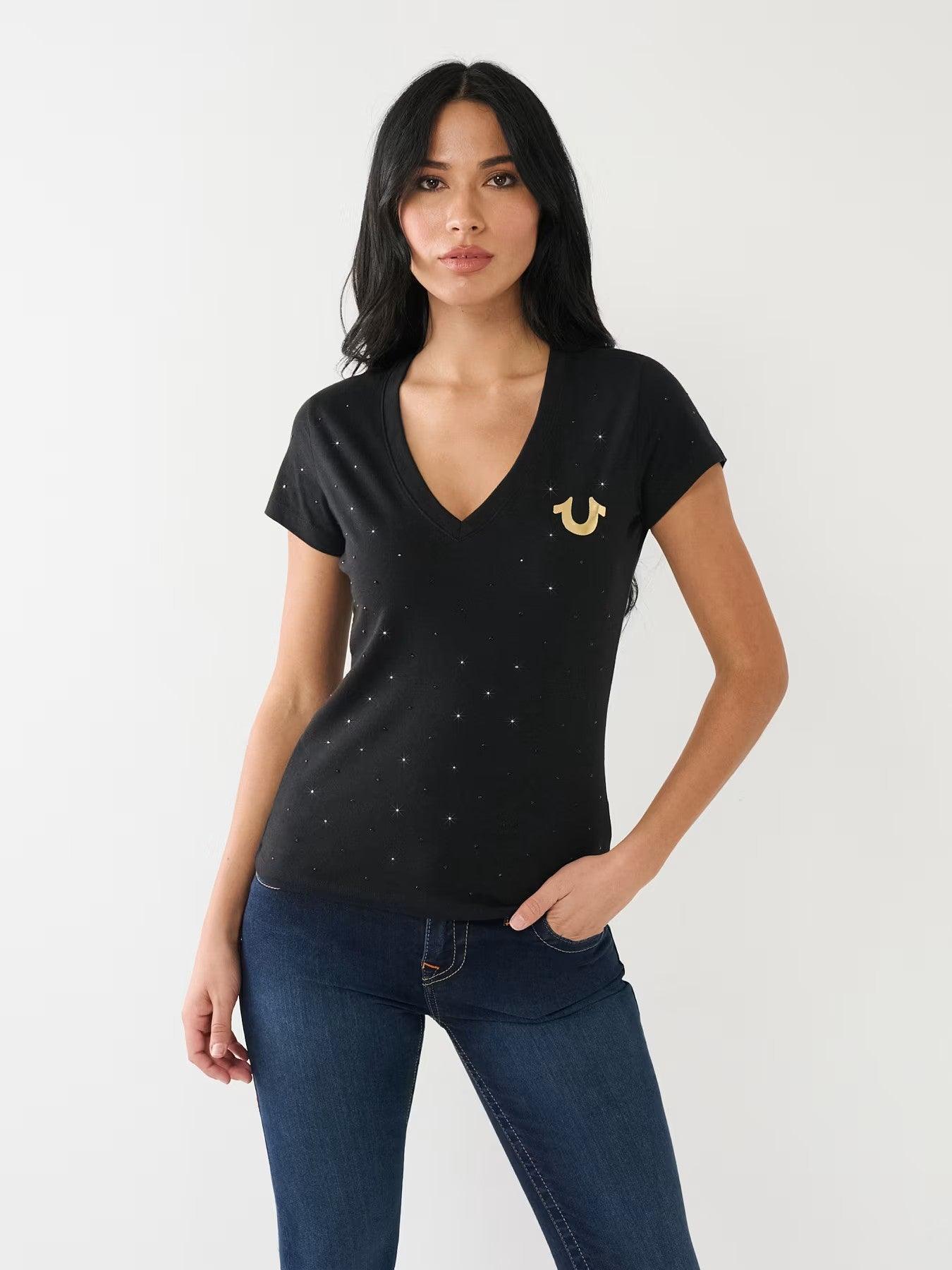 HS SLIM V NECK TEE - TRUE RELIGION MEXICO