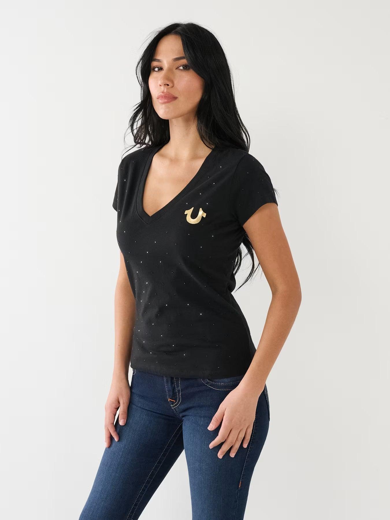 HS SLIM V NECK TEE - TRUE RELIGION MEXICO