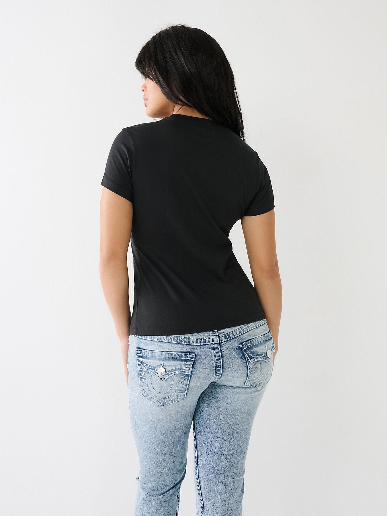 SEQUIN ARCHED LOGO SLIM CREW T - TRUE RELIGION MEXICO