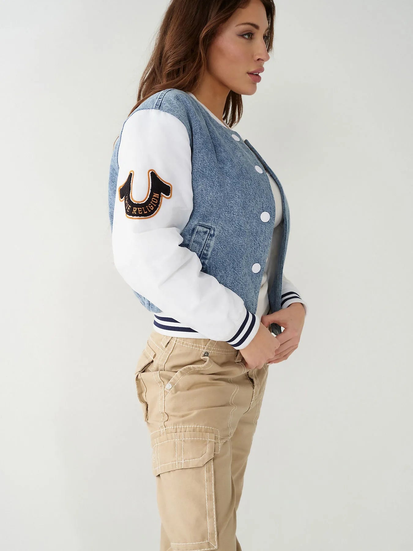DENIM VARSITY JACKET
