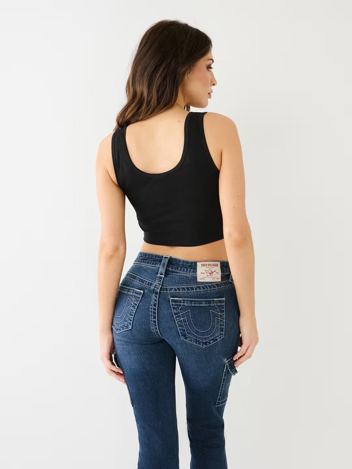 GLITTER FLOCK LOGOCROPPED TANK - TRUE RELIGION MEXICO