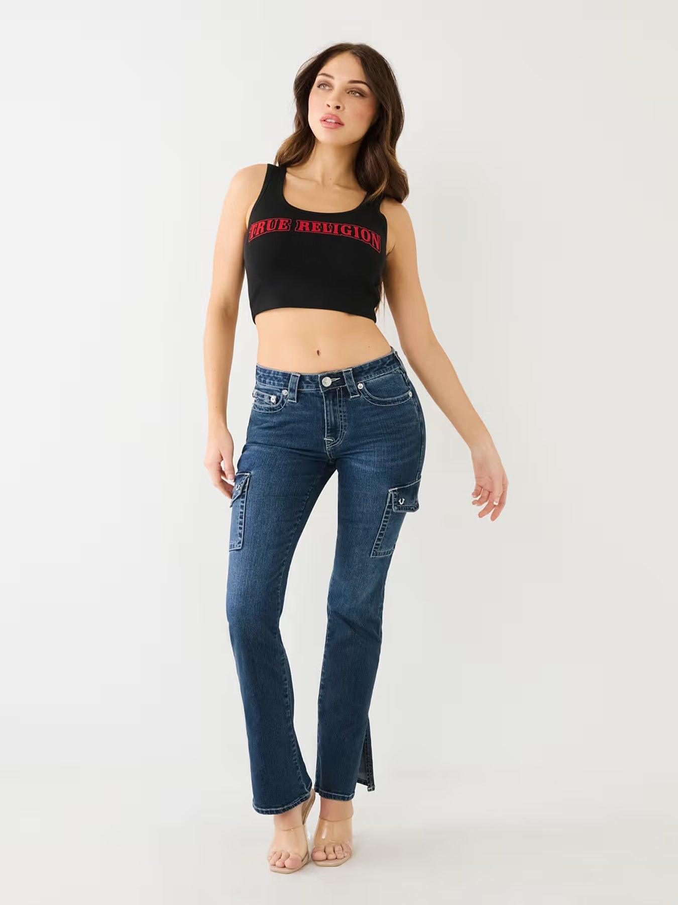 GLITTER FLOCK LOGOCROPPED TANK - TRUE RELIGION MEXICO