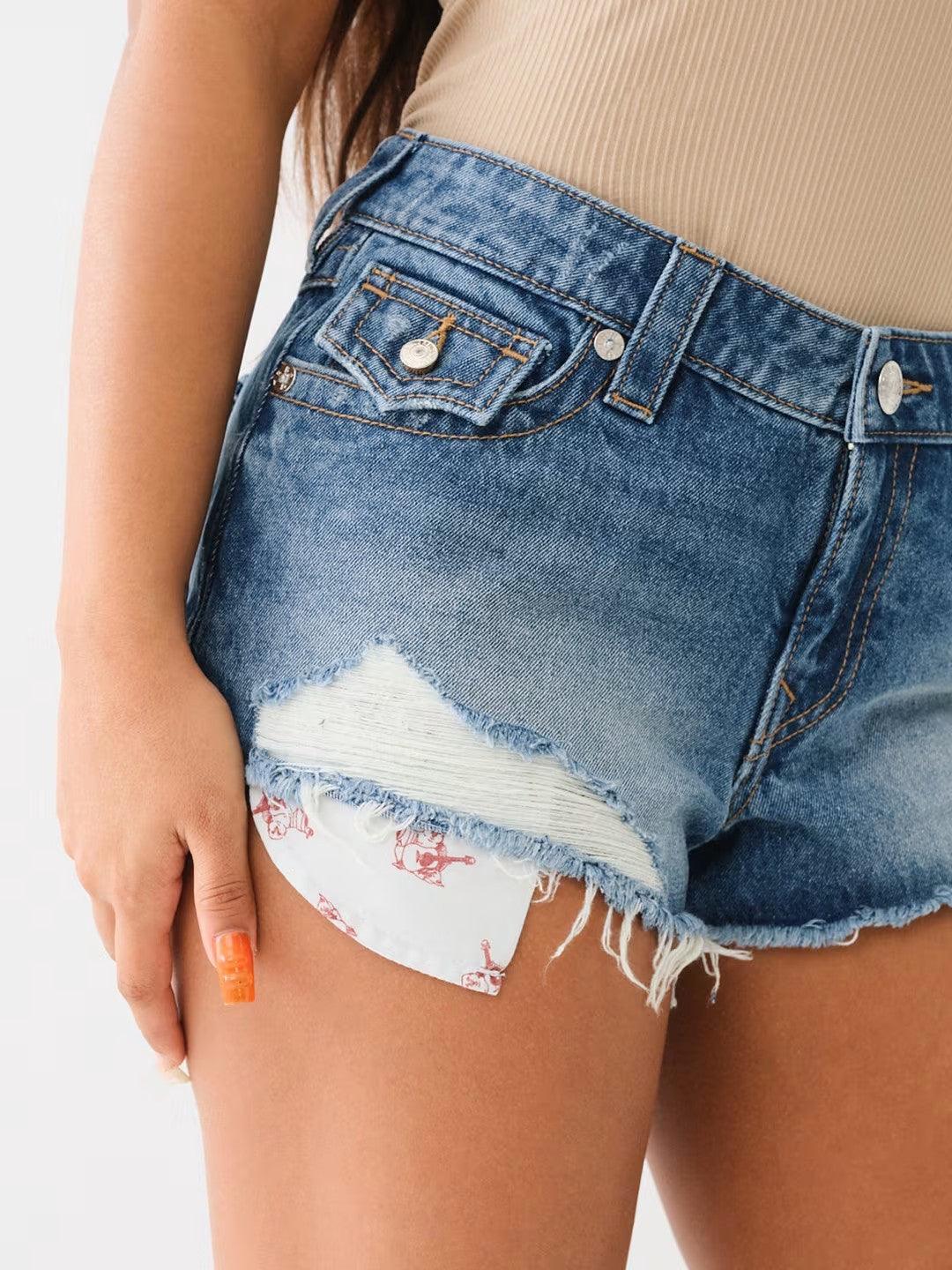 MID RISE BOOTY SHORT - TRUE RELIGION MEXICO