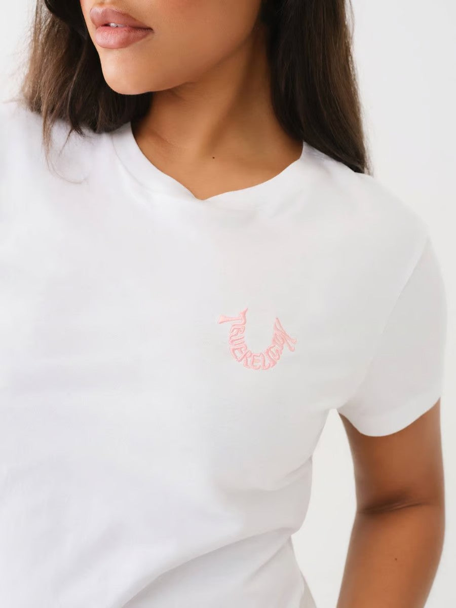 EMBROIDERED HORSESHOE CREW TEE