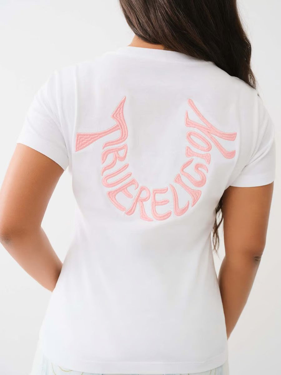 EMBROIDERED HORSESHOE CREW TEE