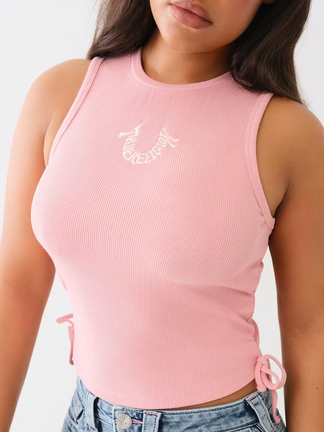 EMRBOIDERY SIDE RUCHED TANK - TRUE RELIGION MEXICO